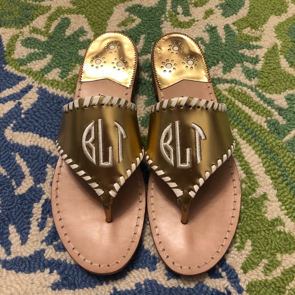 Custom Gold Monogram Jack Rogers Sandals - Picture 4 of 4